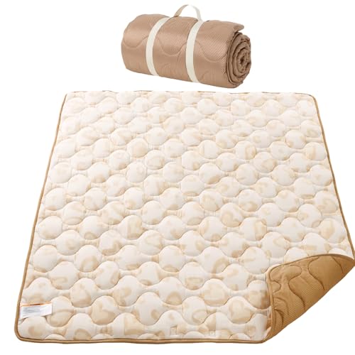 Momcozy Baby Play Mat for Floor 59x71 Thickened Playpen Mat Playmate for Baby Tummy Time Waterproof & Non-Slip Foldable Outdoor Mat with Carrying Handle Leopard