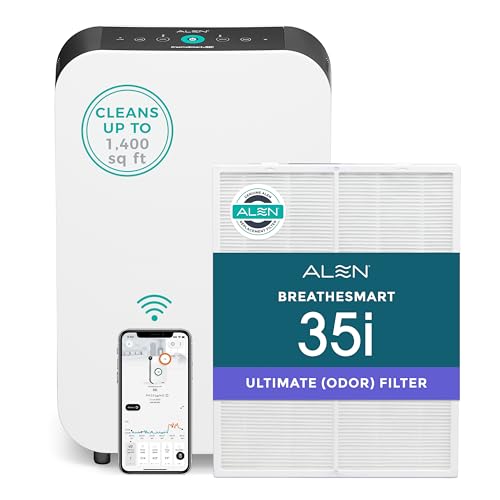 Alen BreatheSmart 35i Air Purifier with Medical-grade HEPA Filter with Odor Neutralizer - Ideal for Odor Control and Air Quality Support in 500-1,000 Sq. Ft.