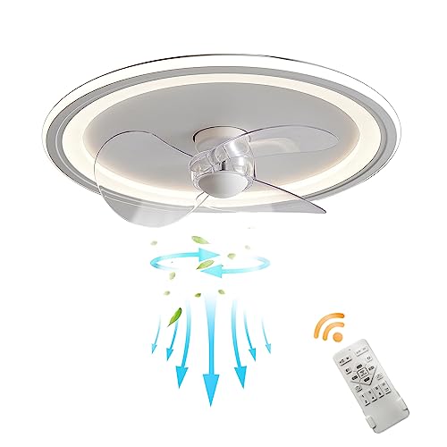 GWOalseO Ventilador de techo moderno, 3 aspas, iluminación LED, control remoto y aplicación, velocidad de luz y viento ajustable, ideal para sala de estar y dormitorio