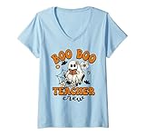 Photo Gallery groovy halloween boo leggi libro insegnante crew maglietta con collo a v Photo Gallery groovy halloween boo leggi libro insegnante crew maglietta con collo a v