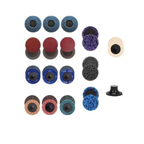 Sanding Discs 2 Inch 2/3/8/15/32 Pcs Wool Felt With 1/4" Holders For Conditioning Burr Rust Paint Removal(Nylon 15Pcs)