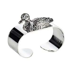 EDZARD set van 4 servetringen eend, verzilverd, lengte 5 cm