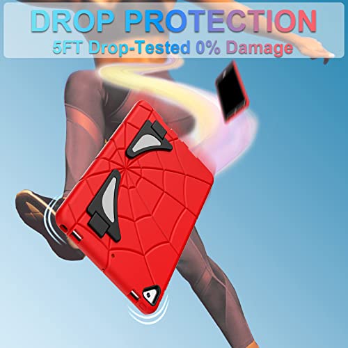 Case for iPad 9th / 8th / 7th Generation iPad 10.2 Case Heavy Duty Shockproof Rugged Protective iPad 9th 8th 7th Gen 10.2 Inch with Stand Screen Protector, Red+Black