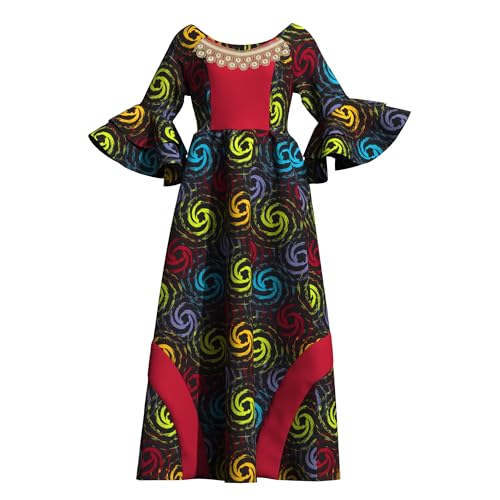 Image of iooiooi Womens African Print Party Maxi Dress Tradition Dashiki Ankara Long Dress & Headwrap