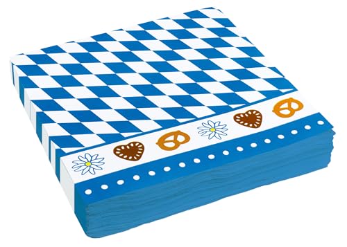 Amscan International Bayerische Servietten 33 cm (Blau / Weiß)