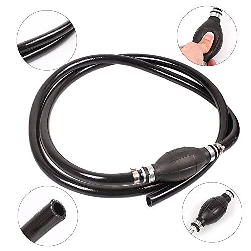 BARTOO Fuel Line Assembly,3/8in Nylon Braided Marine Fuel Hose Line Assembly with Primer Bulb for Marine Outboard Boat Motor RVs Tractors and Caravans,6FT by BARTOO - Image 3