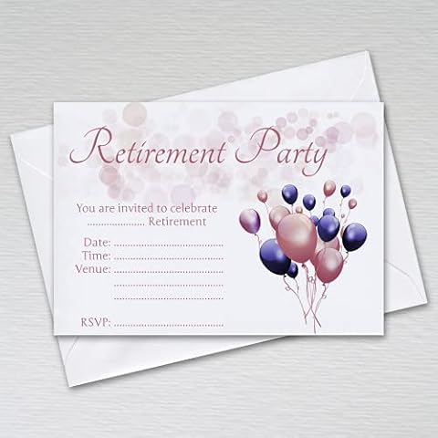 Pack of 20 Rose Gold Retirement Invitations Cover