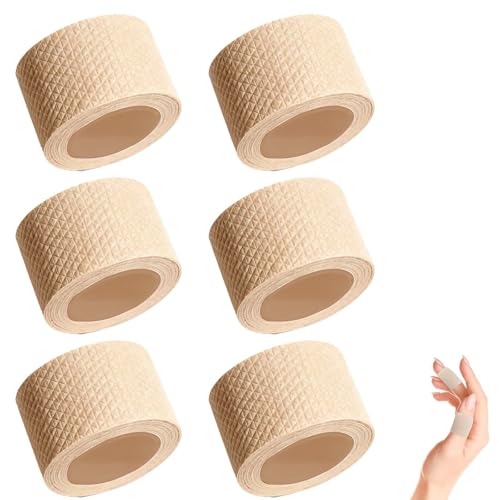 Teohhrn Pegatinas de Espuma Impermeables para Dedos de los pies 6 Rollos, 2 cm x 1 m, protección contra ampollas, Autoadhesivas, Transpirables, Ideales para Deporte y Senderismo