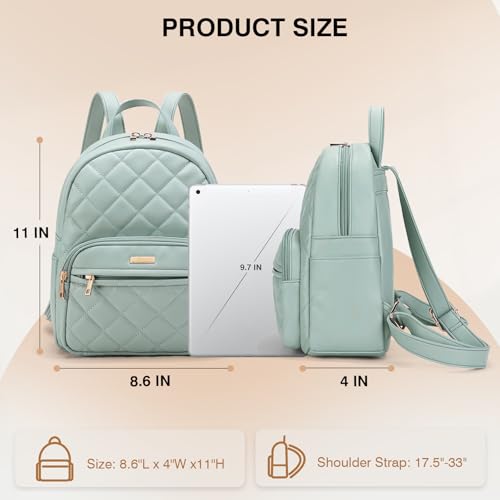Image of Marvolia Mini Backpack Vegan Leather Small Backpack, Green | Fashion Backpack Purse, For Women, For Travel Work Shopping