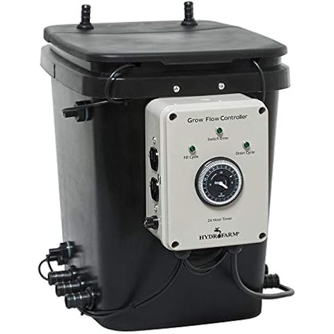 Active Aqua GFO7CB Hydroponic Electric Grow Flow Ebb System and Gro Controller Unit with 2 250GPH Pumps, Fittings, and 7 Gallon Controller Bucket Cover