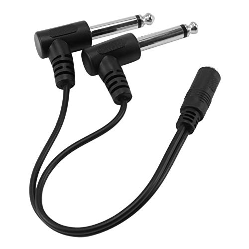 Adaptador Y audio 3.5mm stereo hembra a 2x 6.35mm mono macho miniatura 7
