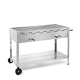 Edelstahl Holzkohlegrill 1140mm, fahrbar mit Edelstahl-Rost