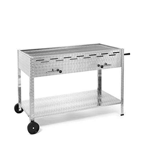 Edelstahl Holzkohlegrill 1140mm, fahrbar mit Edelstahl-Rost