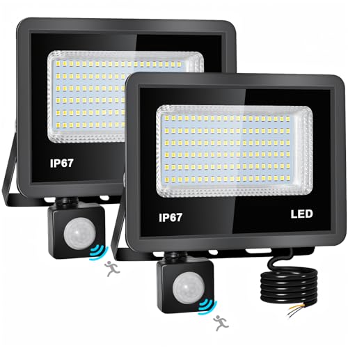 Indmird 50W LED Strahler mit Bewegungsmelder Außen, 2 Stück...