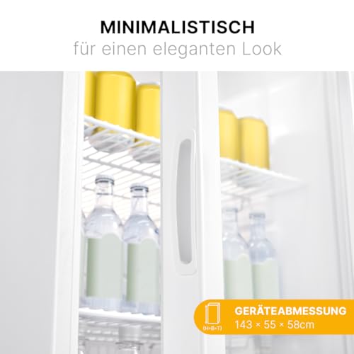 Bomann® Getränkekühlschrank mit Glastür | Kühlschrank mit 245L Nutzinhalt & 5 Gitterablagen | Flaschenkühlschrank mit Abtauautomatik & stufenloser Temperaturregelung | KSG 7289 weiß