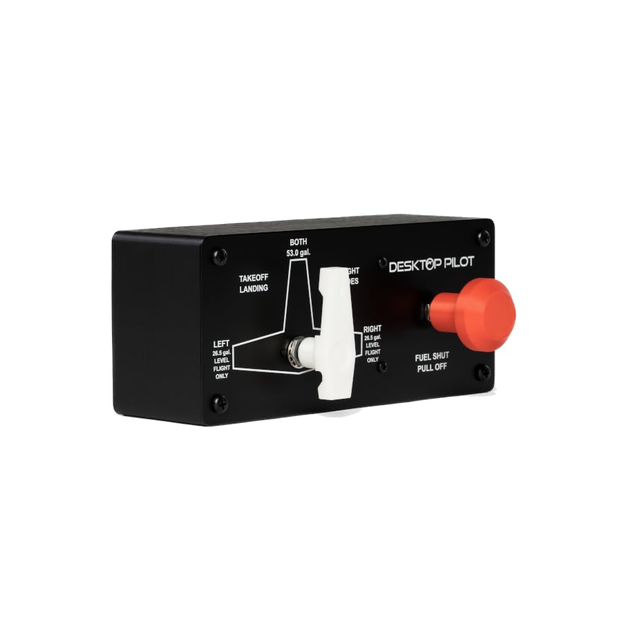Black 3-Position Fuel Tank Select, Push Button Switch, Hinge Lever Actuator, Manual Operation