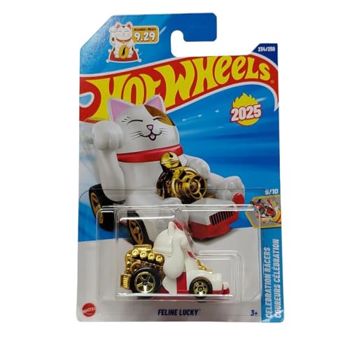 Hot Wheels Feline Lucky Blanco 1:64 Escala miniatura 4
