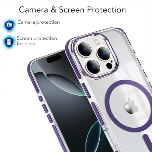 Image of MINTZZ ️ for iPhone 16 Pro Max Case, Compatible with MagSafe, Military-Grade Protection, Yellowing Resistant, Scratch-Resistant TPU Back, Magnetic Phone Case for iPhone 16 Pro Max Purple