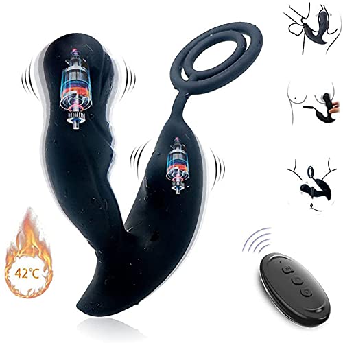 LOVEZ M�sajead�r de Pr�ot�ta Silicona para Hombres, Plug Anal�s Vibrad�r con Control Remoto, Butt Plug Anal Vibrad�r Mujer �stim�lad�r Perine� y Cl�toris, Anillo V�brad�re Pene Hombre, Carga USB