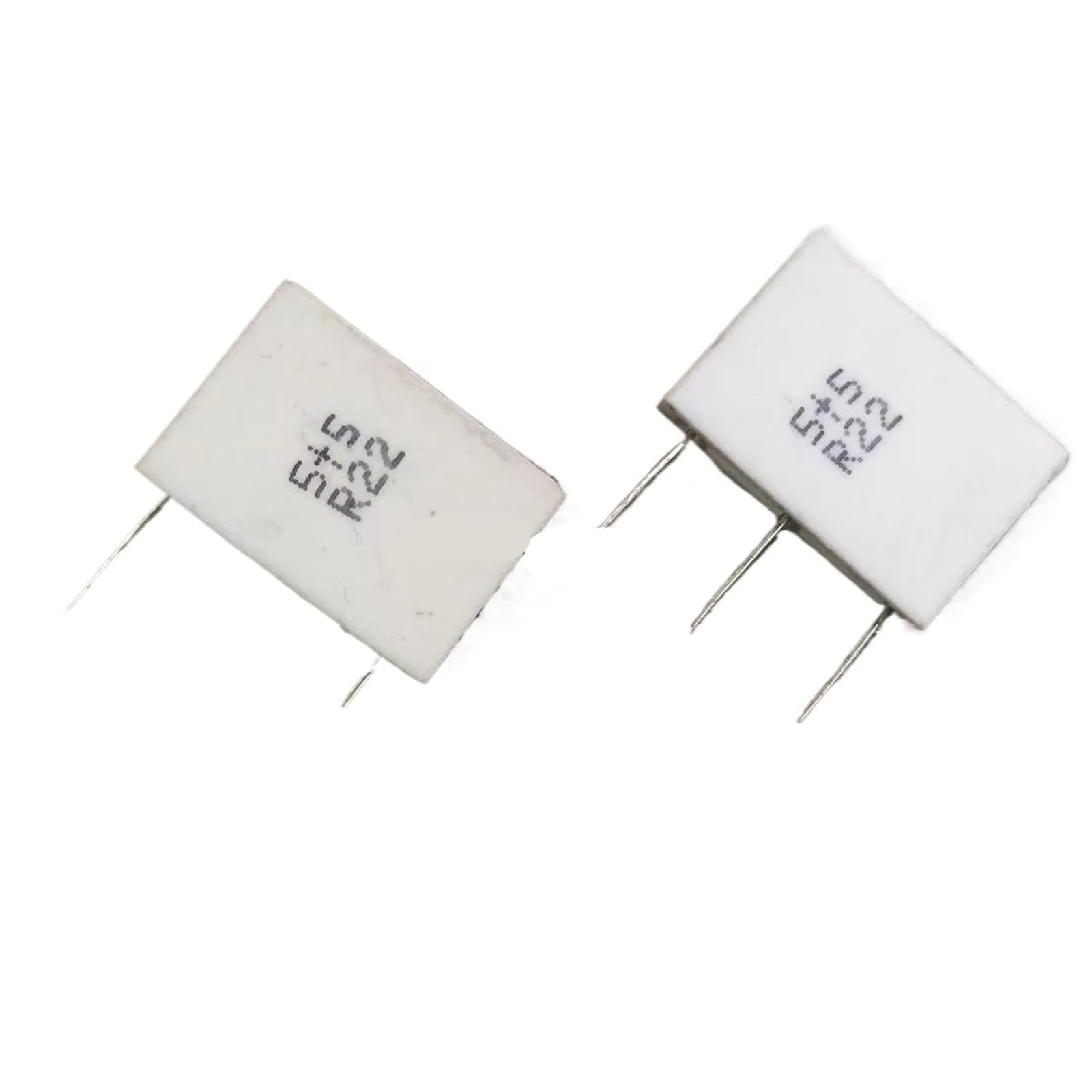 Lot de 2 résistances tripodes non inductives doubles en ciment, 5 W x 2 (5 W + 5 W), 0,18 R, 0,22 R, 0,33 R et 0,47 R(5W and 5W 0.22R)