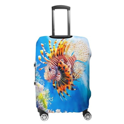 Colorful Lionfish Unisex Luggage Cover Washable Travel Suitcase Case Elastic Baggage Protective Covers M4