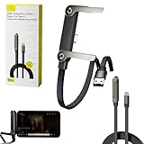 Side Phone Charger, Chargestand 2-In-1 Cable, 240w Super Fast Charging Invisible Holder Charger Cable With Stand, C To C / 4.9fts (1.5ms), U To C / 4.9ft (1.5m), C To Linghting / 4.9ft (1.5m) (U To C)