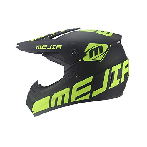 Fuuli Unisex Motorcycle Motocross Helmet, Lightweight Street Racing Motorcycle Helmet For Men, With Goggles, Face Mask And Gloves, Dot Approved,Matte Black Green,S #TOP17