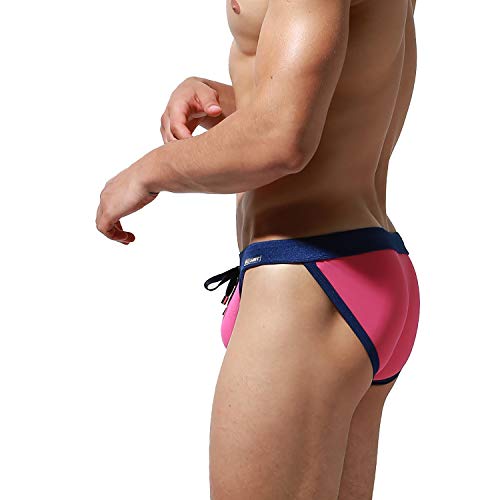 Men's Narrow Edge Drawstrings Swimwear Replaceable Pad Pouch Swimsuit Bikini3