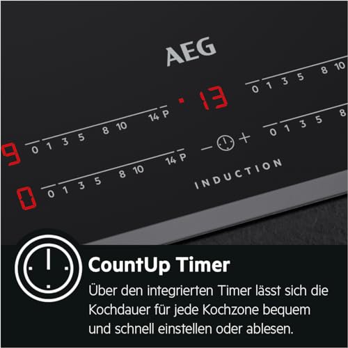 AEG Induktionskochfeld autark 60cm, 4 Zonen mit 4x Power-Funktion für schnelles Kochen, 14 Stufen...