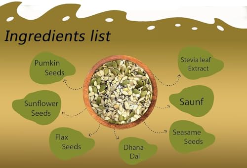 Image of Misstevia Sugar Free 6-in-1 Mouth Freshener (110g- Pack of 2) | Stevia Sweetened Seeds Mix | No Added Sugar Mukhwas | Fennel, Pumpkin, Sunflower, Flax, Dhanya Dal & Sesame | After Meal Snack