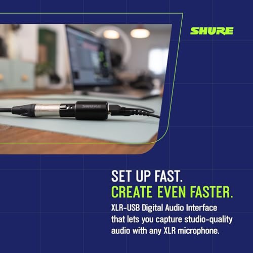 Image of Shure MVX2U Gen 2 XLR-to-USB-C Digital Audio Interface, Apple MFi Certified, Portable Setup for Audio Processing, Noise-Free Recording Between XLR and USB-C Devices