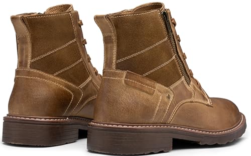 Image of Vostey Mens Boots Motorcycle Casual Boots for Men Zipper Fashion Chukka Boots Mens