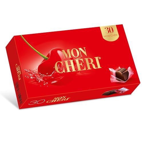 Chocolats MonChéri - 315g (30 pièces) - Chocolat noir à la liqueur de cerise - Bonbons à l’alcool - Pour un anniversaire, Noël ou simplement le plaisir...