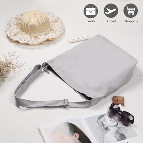 Image of Women's blank large Size Canvas Crossbody Tote Handbags Shoulder Bag Hobo Casual Tote Diy /gifts