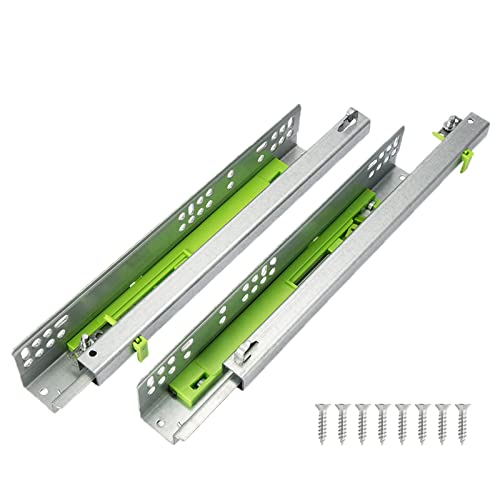 Undermount Drawer Slides 10'' 12'' 14'' 16''18''20'' Full Extension Soft Closing Metal Ball Bearing Drawer Runner Undermount Drawer Slide 45kg 100 Lb 1 Pair ( Color : Silver , Size : 400mm/16inch )