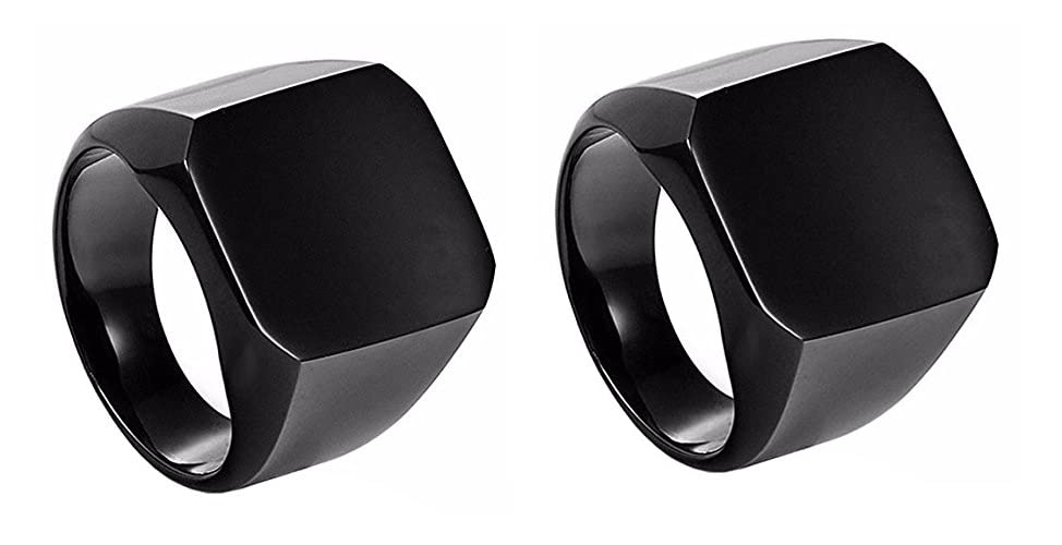 PDY FASHION COMBO PACK OF 2 Rock Cool Casual Sport Titanium Steel Ring for Men & Boys BLACK (20) (B0B3DRKMFV) Amazon Price History, Amazon Price Tracker