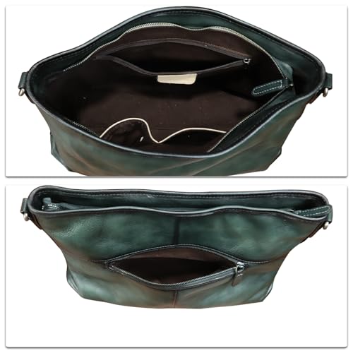 Image of Genuine Leather Hobo Bag for Women Tote Bag Vintage Handmade Shoulder Bag Crossbody Satchel Purses Pouch