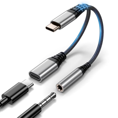Image of Verilux USB C to 3.5 mm Audio Adapter with 60 W PD Fast Charging 2 in 1 Audio and Charging Converter for Traveling Home and Daily Use