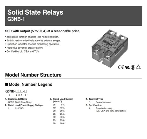Relais à semi-conducteurs G3NB-225B commande AC statique industrielle - 3