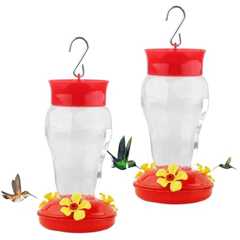 Hummingbird Feeders,Hummingbird Feeder for Outdoors Hanging with Ant and Bee Proof,Plastic Hummingbird Feeder,Humming Birds Feeders for Outside,Humming Bird Feeder-2 Pcs Cover