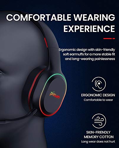 Picun Elite P80S Headset on a mannequin head, highlighting ergonomic design and skin-friendly memory cotton for comfort