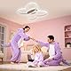 Dythwron Kinderzimmer Lampe Decke, 38cm Kinderzimmerlampe Mädchen, 40W LED Deckenlampe Kinderzimmer mit Fernbedienung mit Nachtlichtfunktion, Schmetterling Deckenleuchte für Kinderzimmer (Weiß)