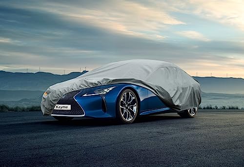 Image of Kayme Heavy Duty Car Cover Custom Fit Lexus LC500 LC500h RC200t RC300 RC350 RCF, Waterproof All Weather for Automobiles, Full Exterior Covers Sun Rain UV Protection