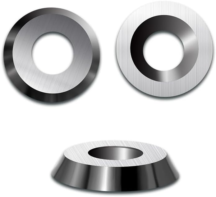 15mm Round Carbide Inserts Blades for Woodworking, Tungsten Carbide Cutters Knives for Woodturning, Wood Finisher Hollower Lathe Tools, 10 pcs (R-φ15x2.5-30°)