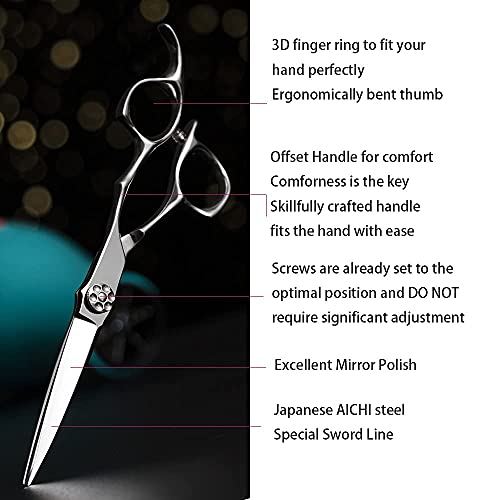 Aolanduo 6 Inch Pro Hair Scissor -High End Aichi Steel Handmade Hair Cutting Scissor-Razor Edge/Offset Design/Pro Ergonomic For Salon Stylists Beauticians And Barbers #TOP4