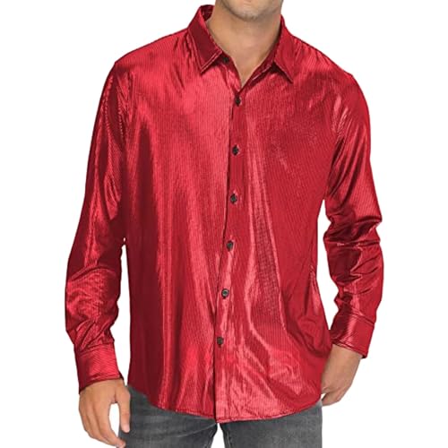 Chemise décontractée homme boutonnière paillettes spectacle