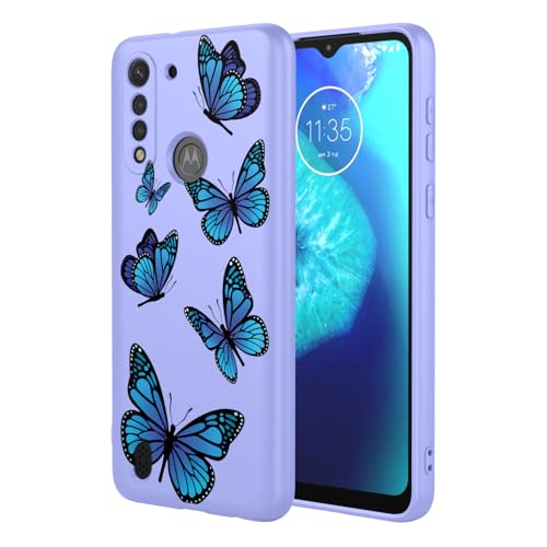 Coque Moto G8 Power Lite motif papillon violet élégance souple