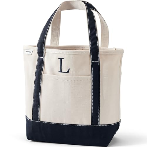 Image of Lands' End Pre-Monogrammed Letter Canvas Tote Bag