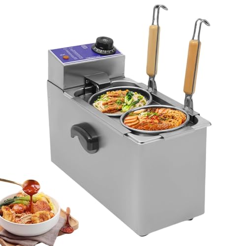 Cuiseur à Pâtes électrique Professionnel 4 Trous, Température Réglable, avec Passoire Intégrée, Idéal pour Les Restaurants, Cafés Et Cantines -...