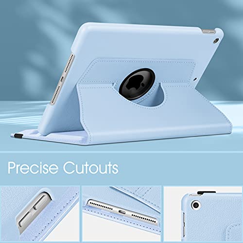 Image of Fintie Rotating Case for iPad 9th Generation (2021) / 8th Generation (2020) / 7th Gen (2019) 10.2 Inch - 360 Degree Rotating Stand Cover with Pencil Holder, Auto Wake Sleep, Sky Blue